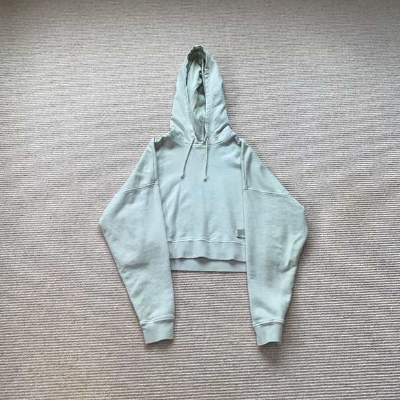 BDG Urban Outfitters Super Crop Hoodie Sage Green - Picture 3 of 5